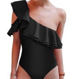 💥Off-Shoulder Black Swimsuit